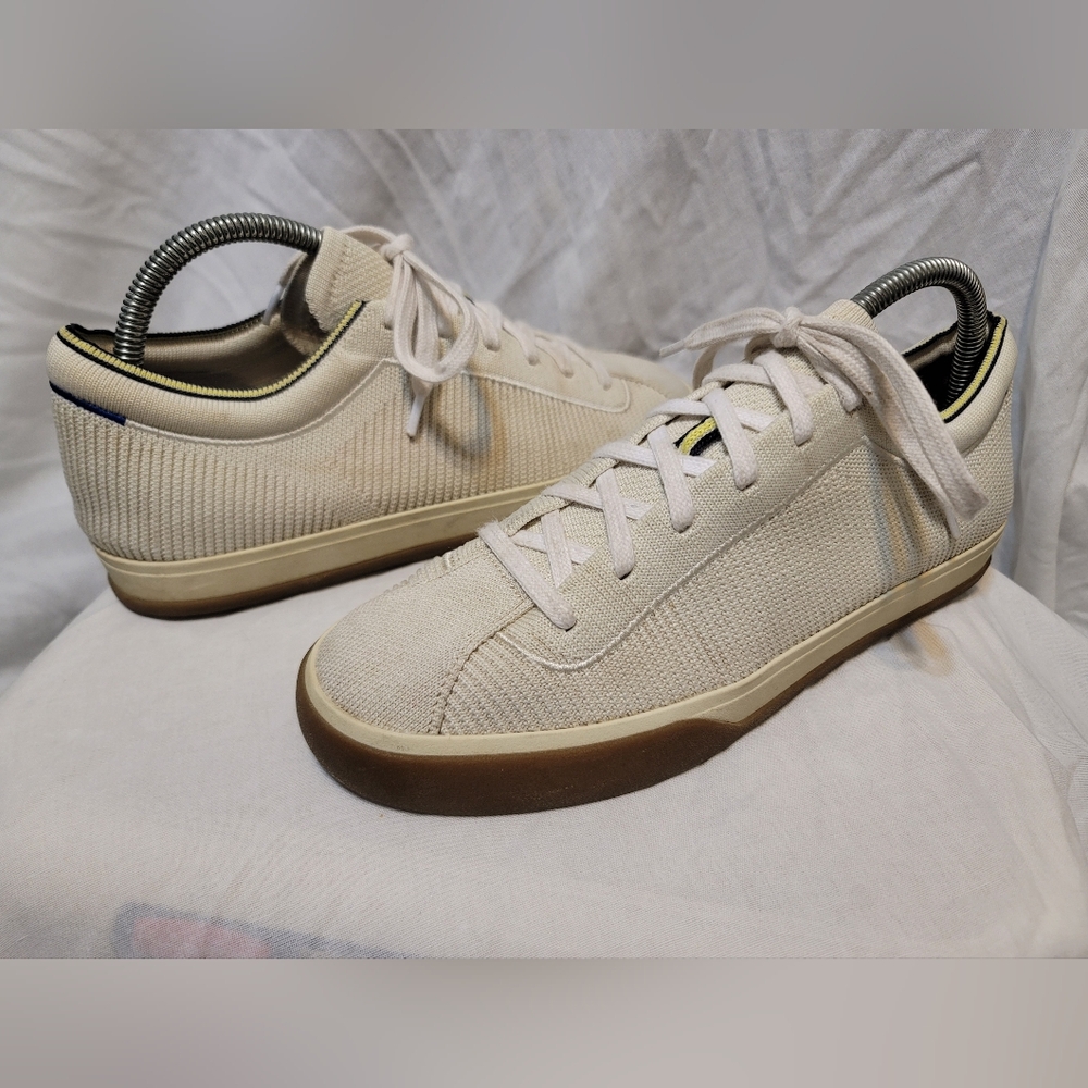 Rothy's The Lace Up Sneaker Vanilla Women’s US 10 Fabric Casual Sneakers